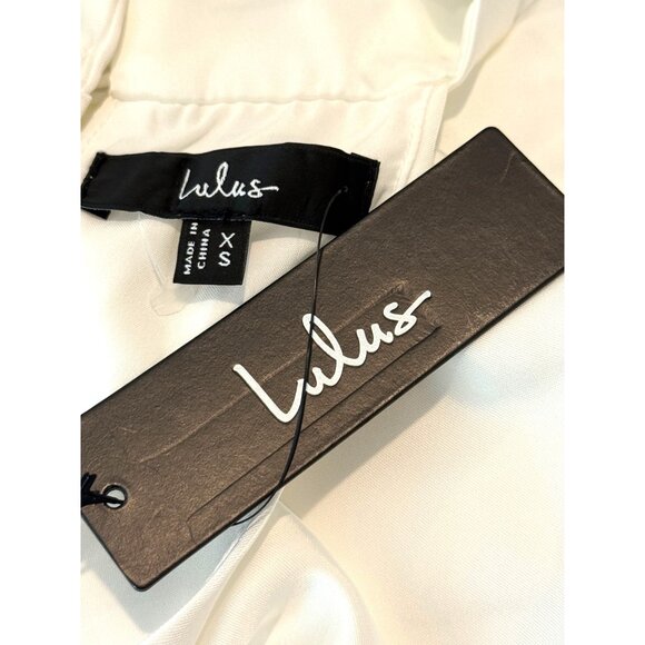 Lulu's Women's Distinctive Charm Satin Asymmetrical Dress White Size XS NWT - Picture 6 of 8